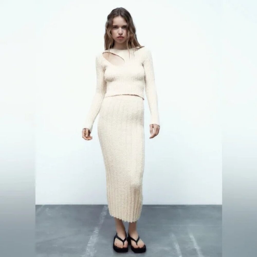 Zara Chenille Midi Skirt - Picture 4 of 9